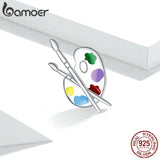 925 Silver Colorful Palette Charm for Women Bracelet DIY
