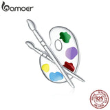 925 Silver Colorful Palette Charm for Women Bracelet DIY