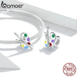 925 Silver Colorful Palette Charm for Women Bracelet DIY