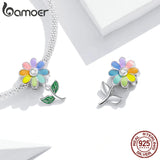 925 Silver Sunflower Charm Pendant for Women Bracelet Bangle