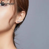 925 Silver Star Stud Earrings with Dazzling Stones for Women