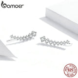 925 Silver Star Stud Earrings with Dazzling Stones for Women