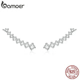 925 Silver Star Stud Earrings with Dazzling Stones for Women