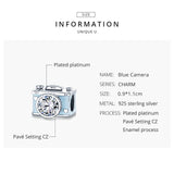 925 Sterling Silver Enamel Camera Charm for Bracelet