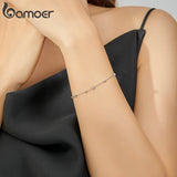 925 Silver Heart & Star Beads Chain Bracelet SCB171