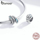 925 Silver Snake Charm for 3mm Bracelet Retro Metal Bead