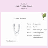 925 Silver Safety Box Chain Charm for Bracelet with Silicone SCC1419
