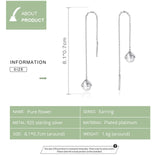 925 Silver Shell Pearl Long Chain Earrings Wedding Jewelry