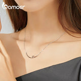 925 Silver Smile Heart Necklace Short Necklaces Mode Collar SCN381