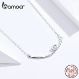 925 Silver Smile Heart Necklace Short Necklaces Mode Collar SCN381