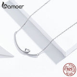 925 Silver Smile Heart Necklace Short Necklaces Mode Collar SCN381