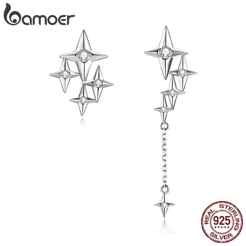 925 Sterling Silver Starry Earrings Hypoallergenic Orecchini BSE461