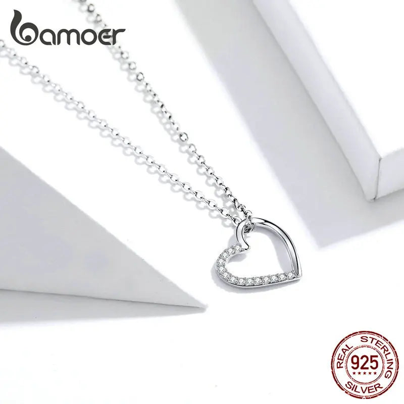 925 Silver Shape of Love Necklace for Women SCN347