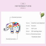 Colorful Elephant 925 Silver Enamel Charm Pendant for Bracelet DIY Jewelry