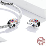 Colorful Elephant 925 Silver Enamel Charm Pendant for Bracelet DIY Jewelry