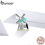 Silver Windmill Charm for Beads Bracelet DIY SCC1739