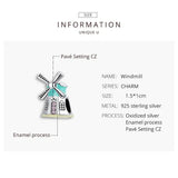 Silver Windmill Charm for Beads Bracelet DIY SCC1739