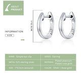 Sterling Silver 925 Rose Hoop Earrings Female Jewelry SCE808