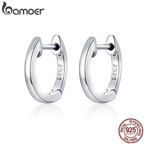 Sterling Silver 925 Rose Hoop Earrings Female Jewelry SCE808