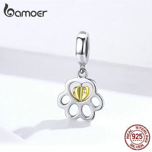 925 Silver Dog Paw Pendant Charm for Bracelet & Bangle