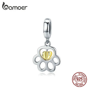 925 Silver Dog Paw Pendant Charm for Bracelet & Bangle