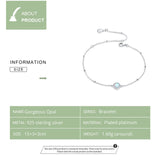 Opal Link Chain Bracelet 925 Sterling Silver Anniversary BSB054