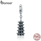 925 Silver Pagoda Tower Pendant Charm for Jewelry
