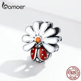 Ladybug & Daisy 925 Sterling Silver Charm Bracelet DIY Jewelry SCC1276