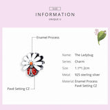 Ladybug & Daisy 925 Sterling Silver Charm Bracelet DIY Jewelry SCC1276