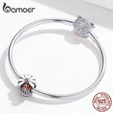 Ladybug & Daisy 925 Sterling Silver Charm Bracelet DIY Jewelry SCC1276