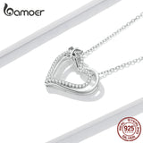 Silver Heart Butterfly 925 Silver Necklace Women Choker Anniversary Jewelry