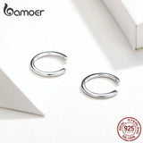 925 Sterling Silver Circle Ear Cuff Earrings SCE647