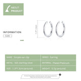 925 Sterling Silver Circle Ear Cuff Earrings SCE647