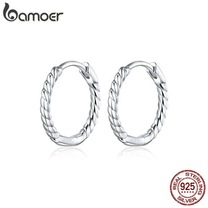 Minimalist Hoop Earrings 925 Silver Geometric Jewelry
