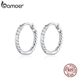 Minimalist Hoop Earrings 925 Silver Geometric Jewelry