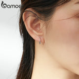 Minimalist Hoop Earrings 925 Silver Geometric Jewelry