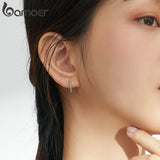 Minimalist Hoop Earrings 925 Silver Geometric Jewelry