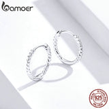 Minimalist Hoop Earrings 925 Silver Geometric Jewelry