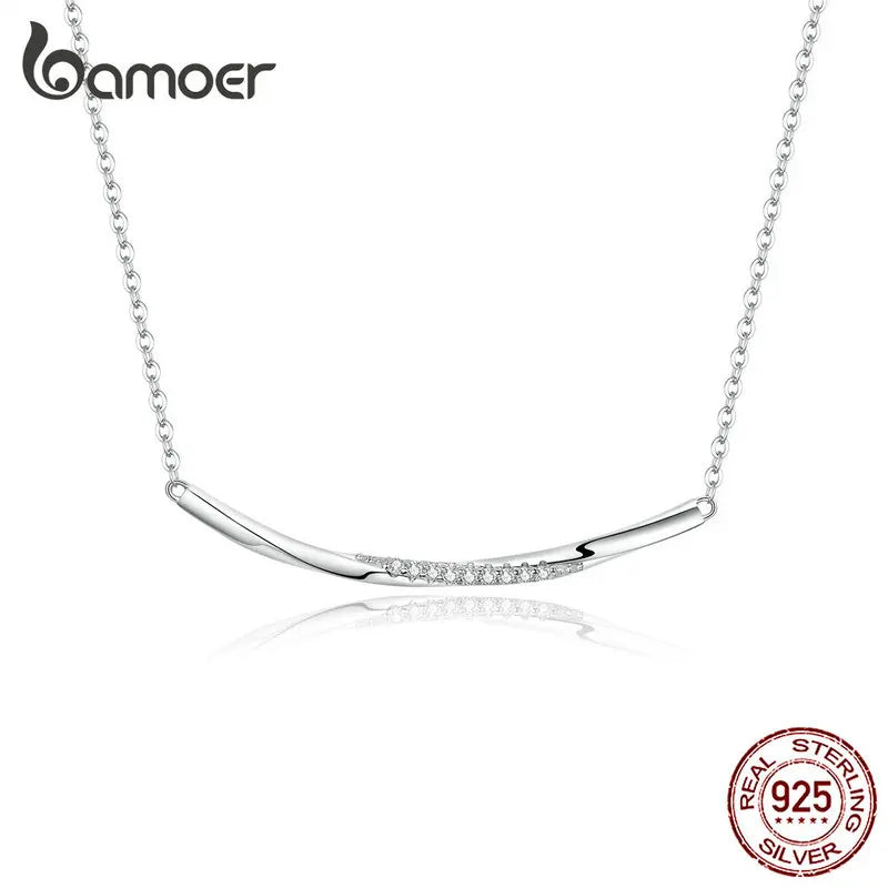 Clear Wave CZ Choker Necklace Silver 925