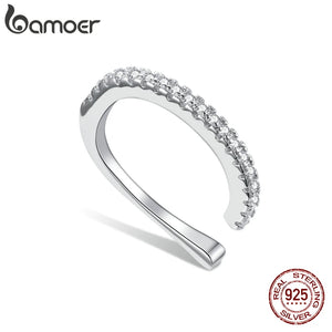 Sterling Silver Whilte Zircon Ear Clip Gift for Girl