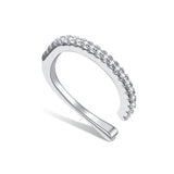 Sterling Silver Whilte Zircon Ear Clip Gift for Girl
