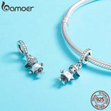 925 Silver Little Girl & Boy Pendant Charm DIY Jewelry
