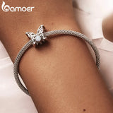 Opal Butterfly Charm 925 Silver Beads Bracelet Bangle Jewelry Gift