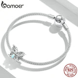 Opal Butterfly Charm 925 Silver Beads Bracelet Bangle Jewelry Gift