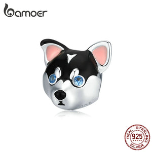 Puppy Dog Beads Charm for 3mm Snake Bracelet 925 Sterling Silver