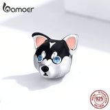 Puppy Dog Beads Charm for 3mm Snake Bracelet 925 Sterling Silver