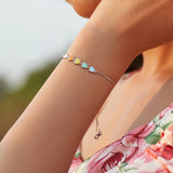 Rainbow Enamel Heart Bracelet 925 Sterling Silver Chain Bracelet