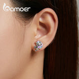 Rainbow Unicorn Stud Earrings 925 Sterling Silver Girls Party Jewelry Gift