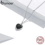 925 Silver Heart Love Pendant Necklace Vintage Women Jewelry Gift SCN443