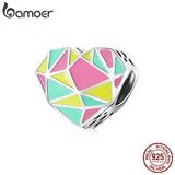 925 Silver Easter Rabbit Eggs Heart Charm DIY Jewelry